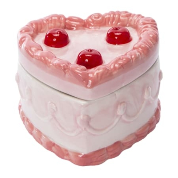 VIRAL Heart Cake Trinket Ceramic Box 🎂 🍒 🌸 - Picture 2 of 3
